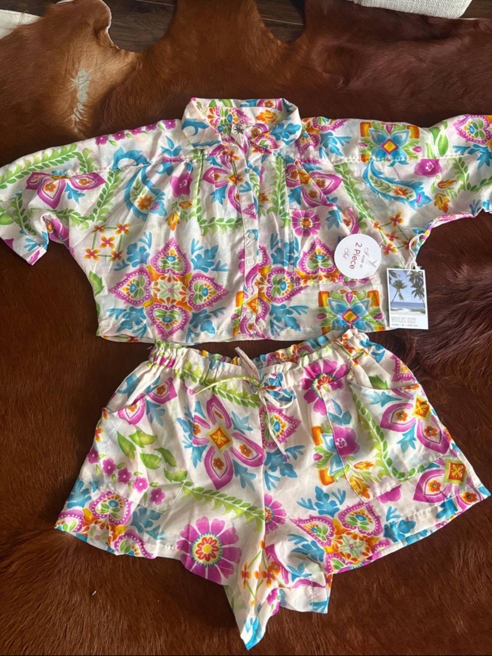 Floral Two-Piece swim Set - Multicolor